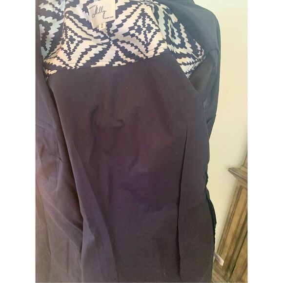 Original MILLY NY Navy Blue Retro Shirt Dress w/ Gold Chain & Leather Belt~ - Picture 4 of 12